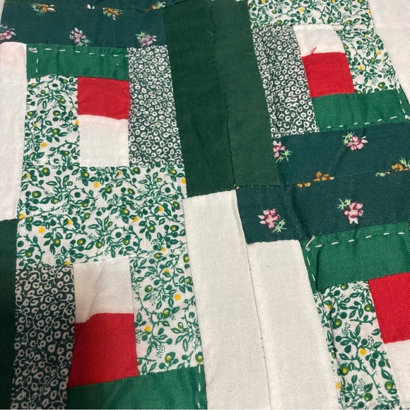 Quilted Table Runner Holiday Red Green Patch Quilt 75" L x 14" W - Picture 10 of 11